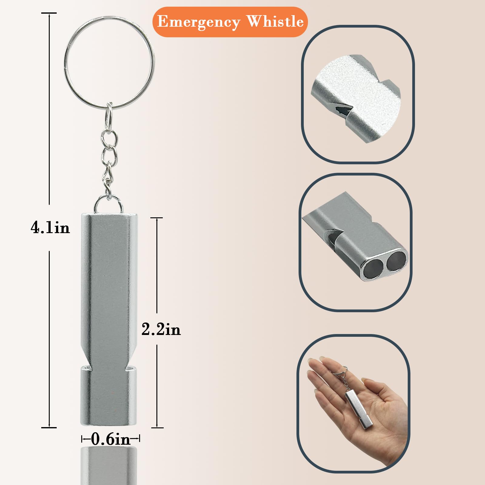 Campana de oso fuerte con silenciador, accesorios de senderismo, silbato de emergencia y campana de cobre para senderismo, mochileros, supervivencia, ciclismo, pesca, escalada, campamento