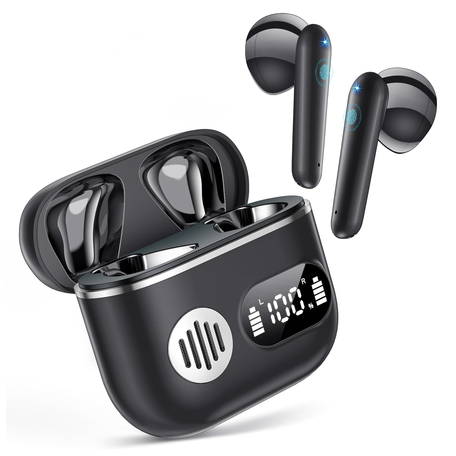 Wireless Earbuds 2026 Sport Bluetooth Headphones Stereo Earphones with ENC Mic Wireless Earphones In Ear Earbuds with Dual LED Display