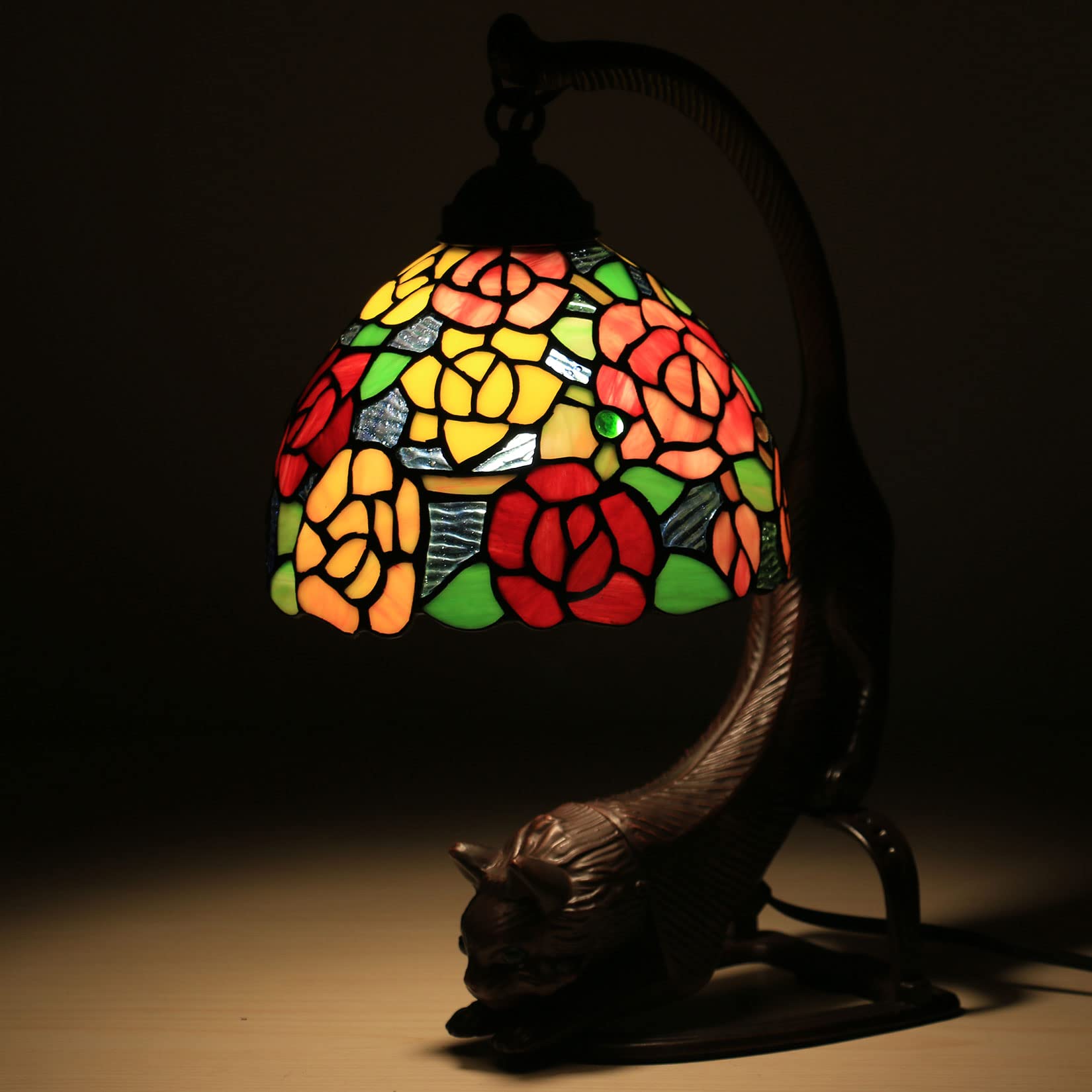 ステンドグラス ランプ シェード 多色 ガラス製