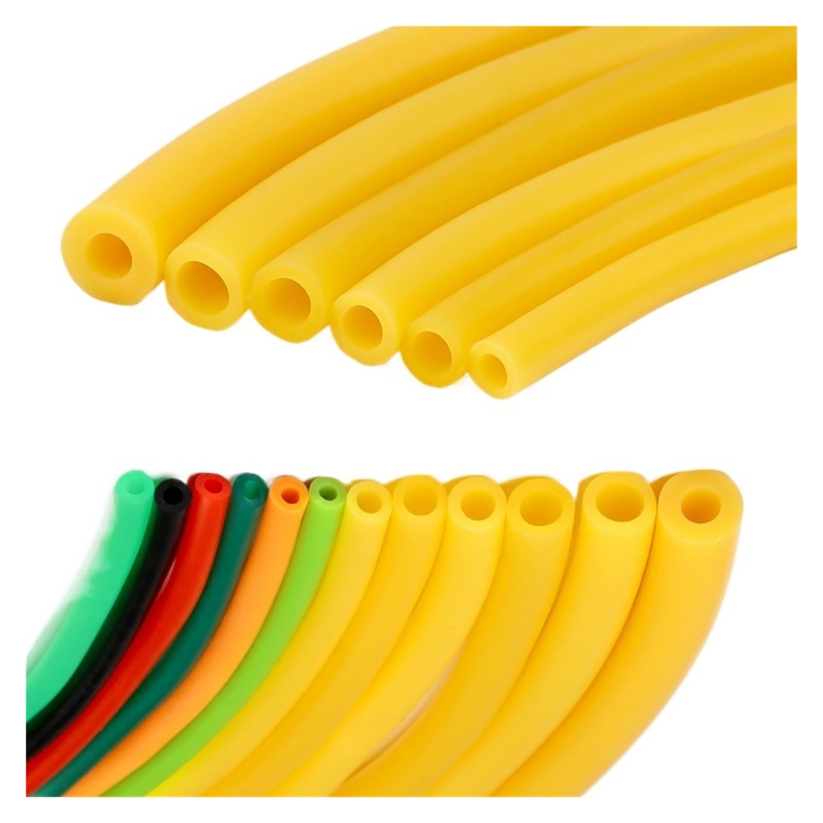 1~10m Tubi in gomma lattice naturale elastico giallo ad alta resilienza ID 1,6~18mm Fascia fitness(5 meters,14x18mm)