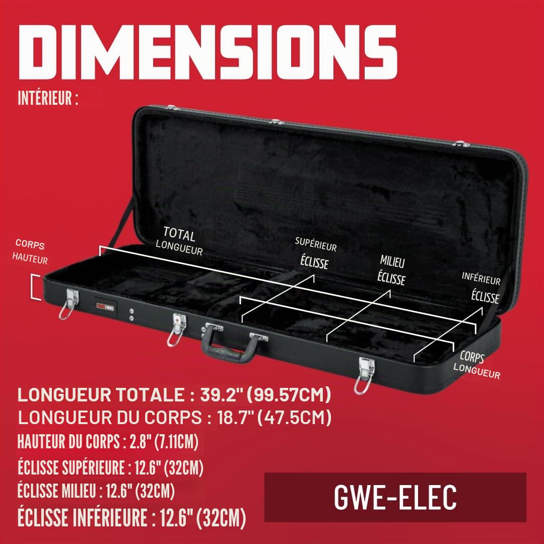 Gator Cases étui en Bois Rigide pour Guitares électriques Standard; Convient aux Fender Stratocaster/Telecaster et Autres (GWE-Electric)