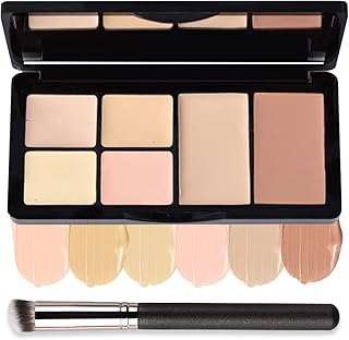 Color Corrector Palette Concealer Contour Palette Natural Brighten Long Lasting Highlighter Correcting Concealer Cream Foundation Palette For Flawless Skin Tone (Set B + Brush #270)