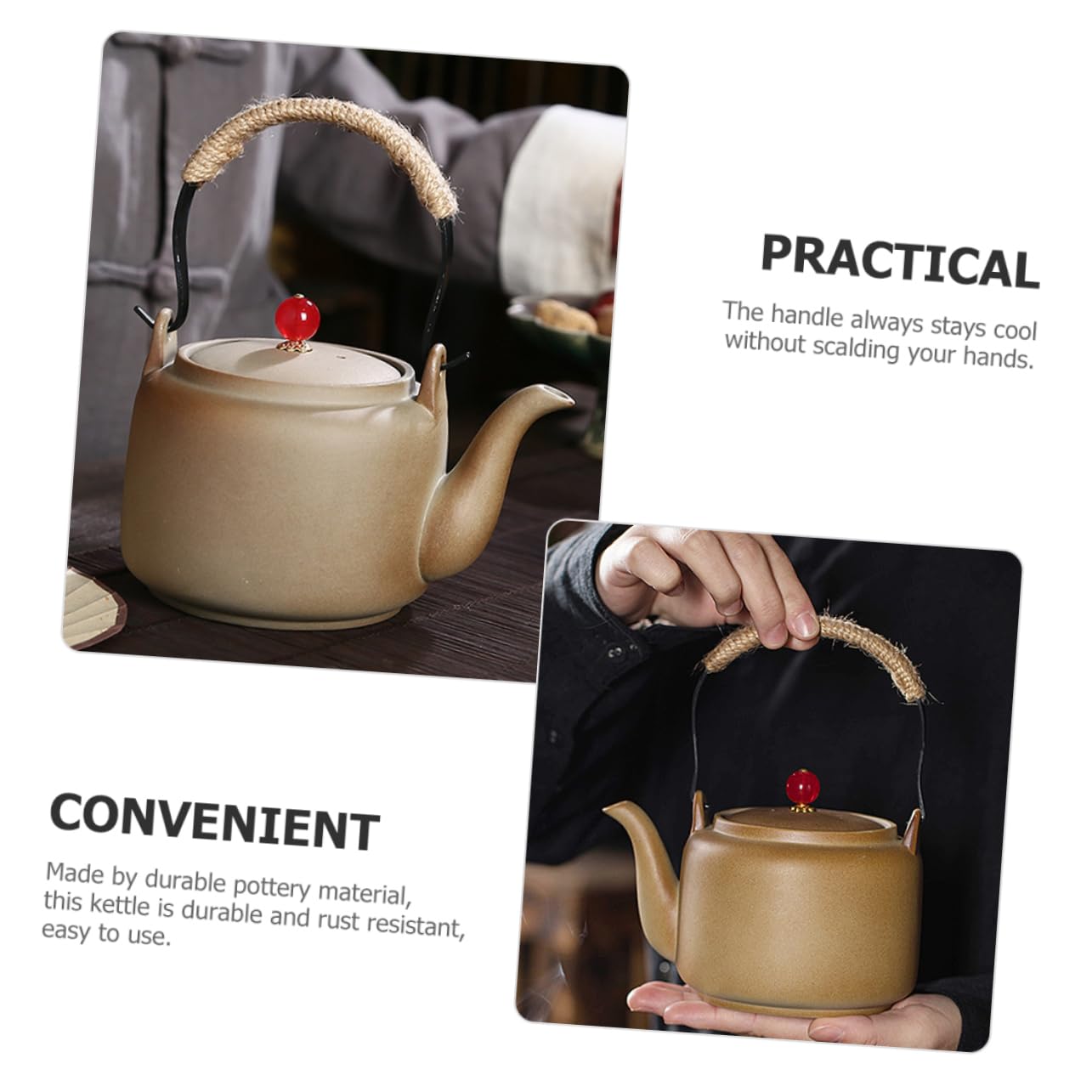 Tetera De Retro Para Infusión De Té Capacidad Grande Hervidor De Agua Para Cocina Diseño Antiescaldante y Duradero Para Amantes Del Té