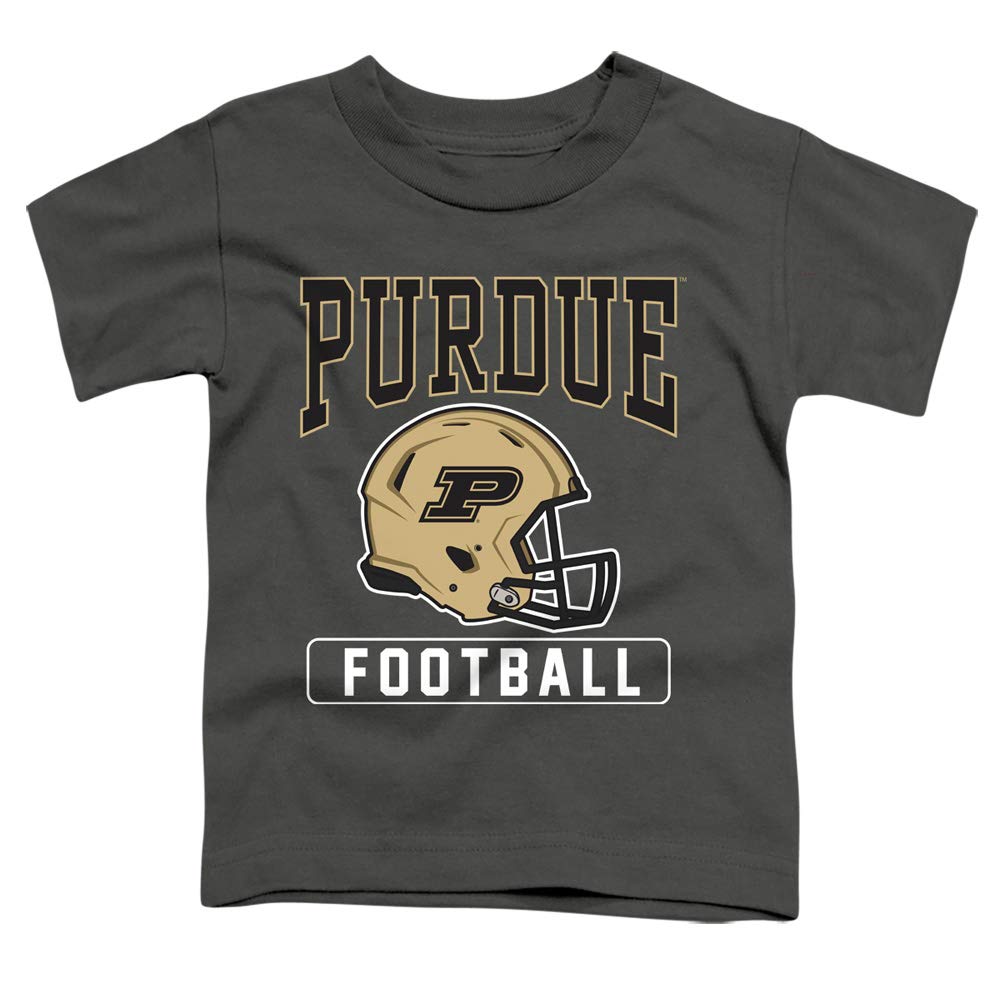 Purdue University Official Football Helmet Unisex Toddler T Shirt, Charcoal, 3T