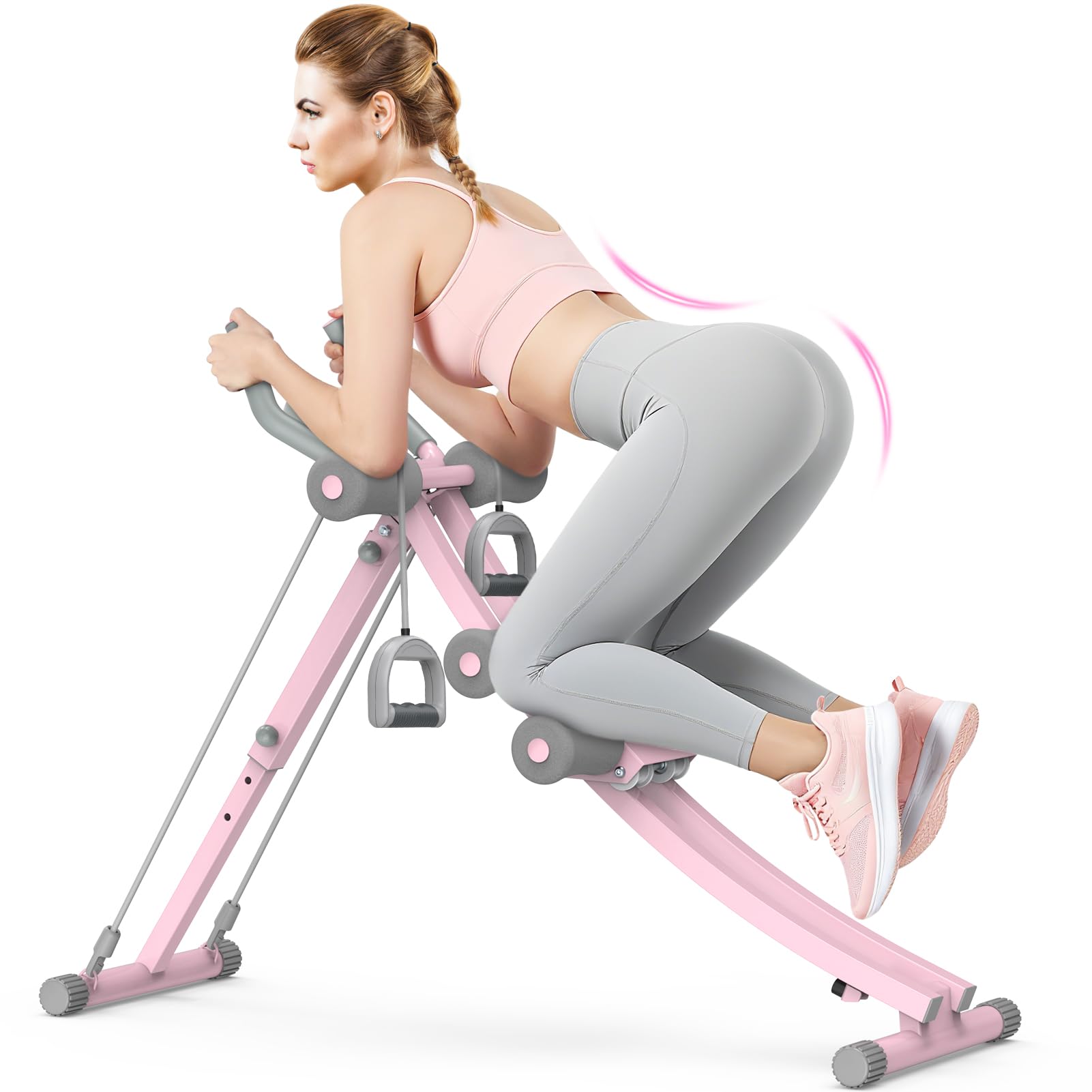 GIKPAL Ab Machine, Adjustable Trainer for Home Gym, Ab Crunch Exercise Equipment for Beginner