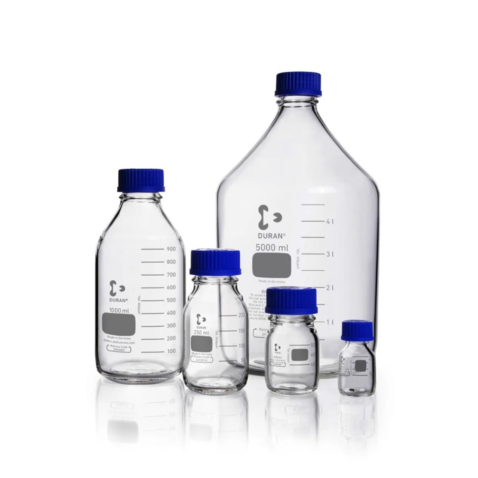 Klare, graduierte Laborflasche mit DIN 168-1-Gewinde, Schraubverschluss und Ausgießring – for wissenschaftliche Experimente und den Einsatz im Labor(25mL-218011453)