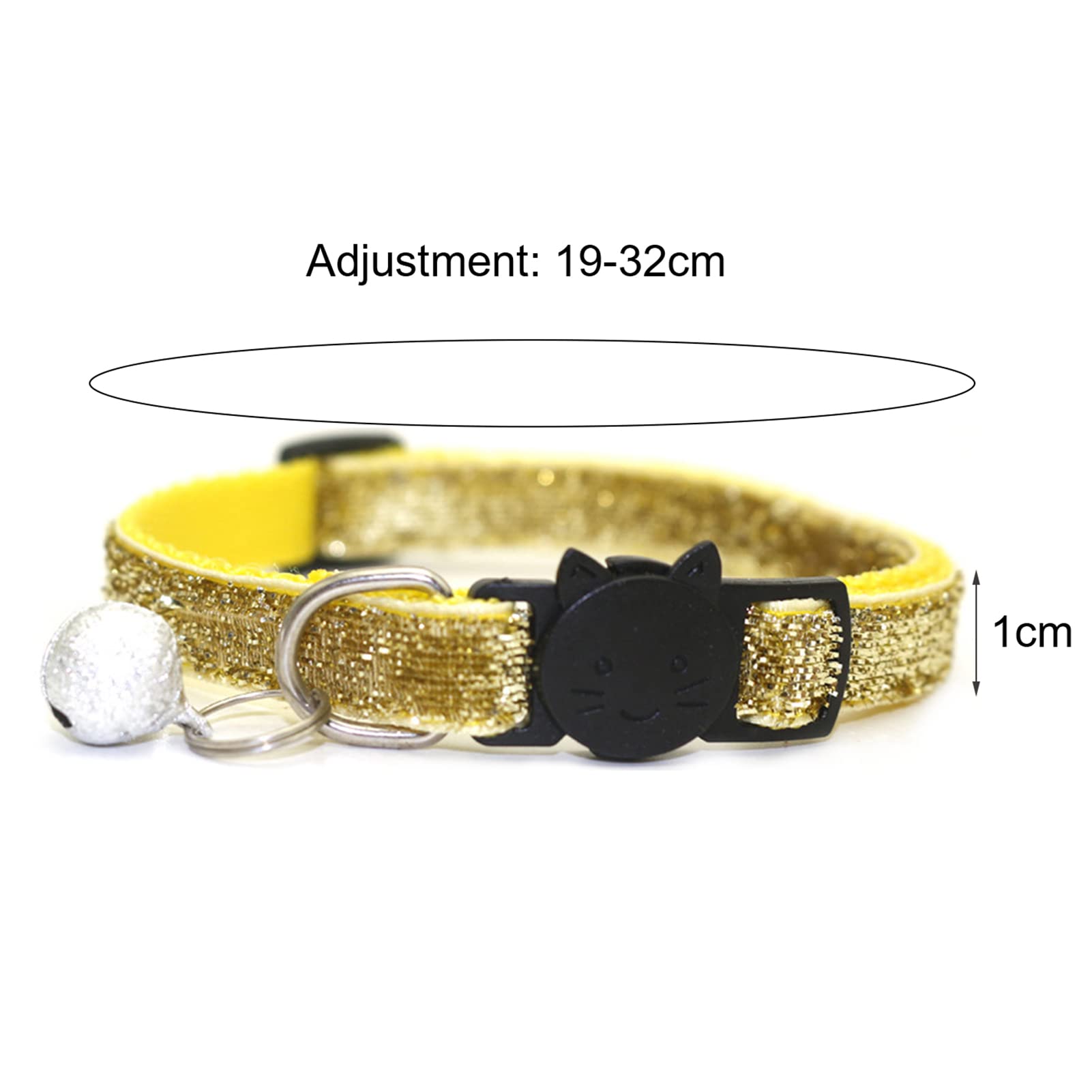 BWESOO Katzenhalsbänder mit Glöckchen, Katzenhalsband, glitzernd, verstellbar, Katzenhalsband, Zubehör für kleine, mittelgroße Hunde und Katzen, Violett