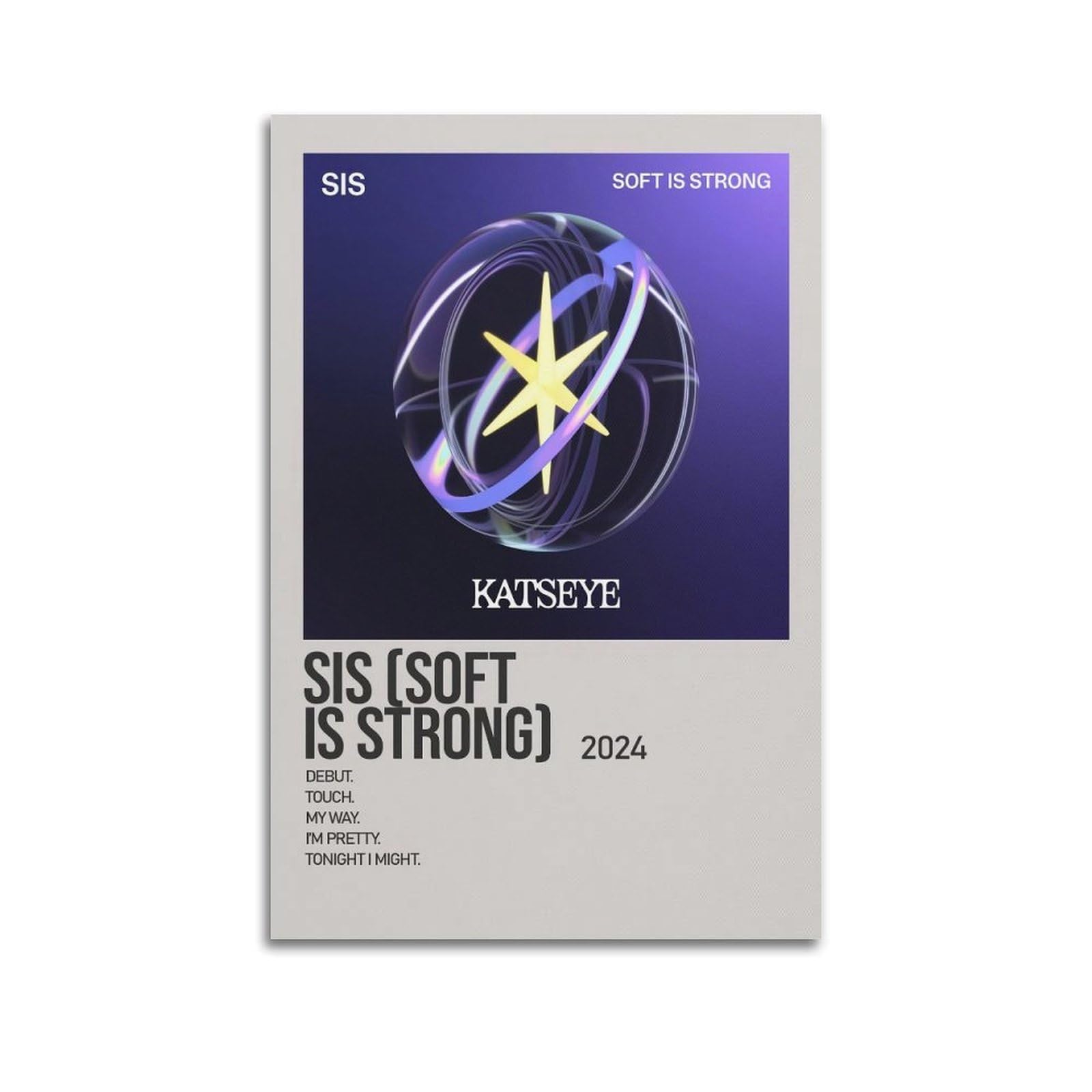 Produktbild von ZMOZXYB Katseye Leinwandposter, Motiv: Große Sängerin, Retro-Musikalbum