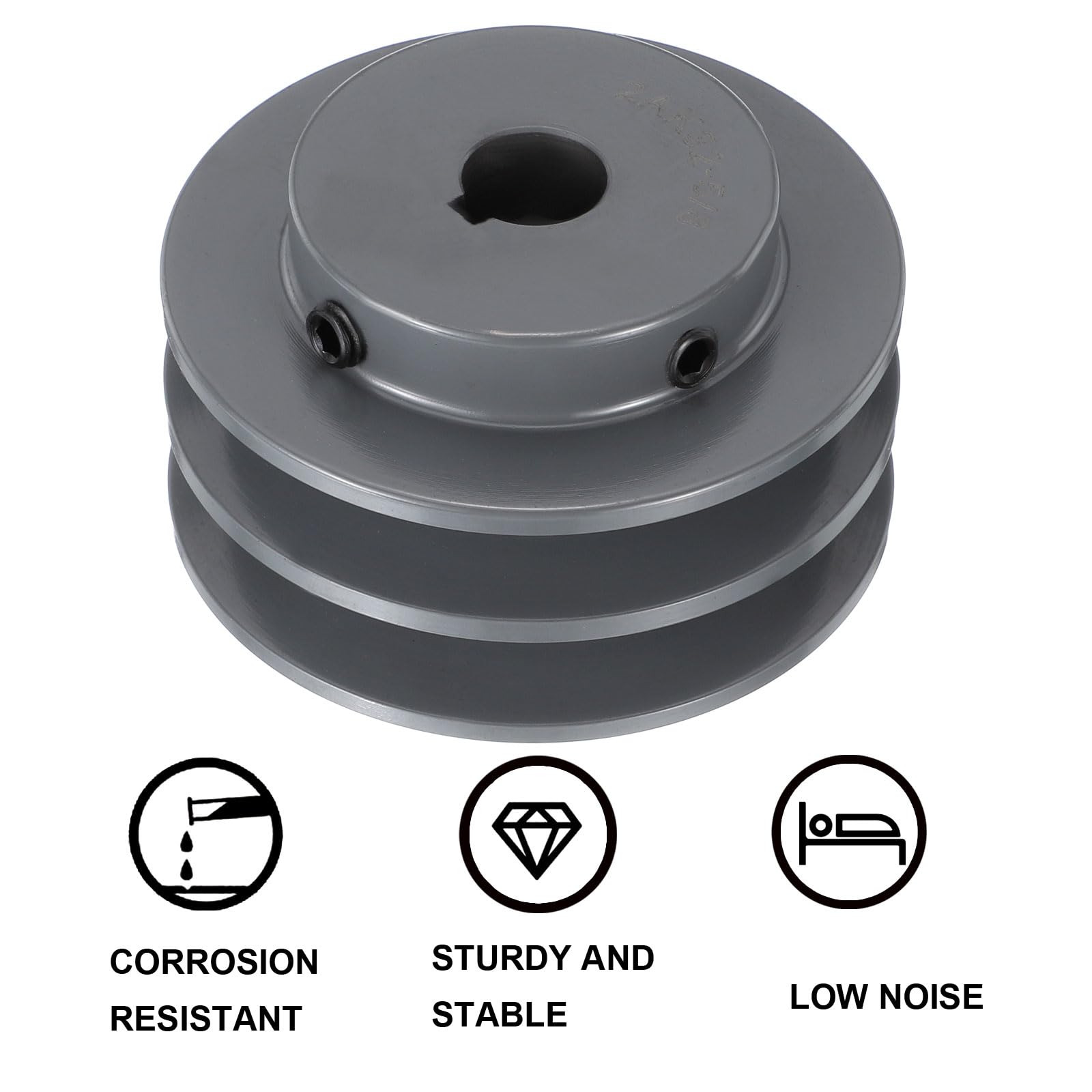 QUARKZMAN 2AK32-5/8 Puleggia A V 5/8" Foro 3.25" Diametro Esterno Doppia Scanalatura Puleggia Con Anima Forata Su Misura Ghisa Sezione Cinghia Per 4L O A Cinghia
