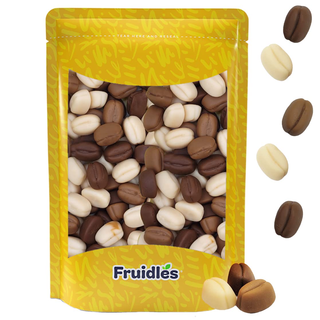 Fruidles Gummy Coffee Beans, A Blend Of Mocha, Toffee, and Caramel Flavored In Every Handful, Non-GMO (1 Pound)