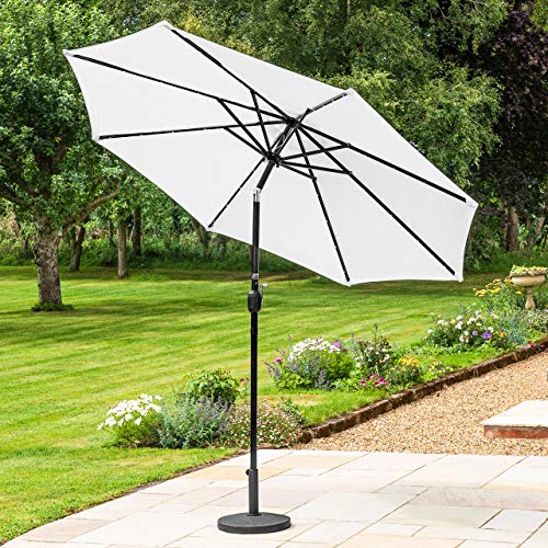 Sombrilla de 3 m para jardín con sistema de inclinación ideal para cenas de terraza 3