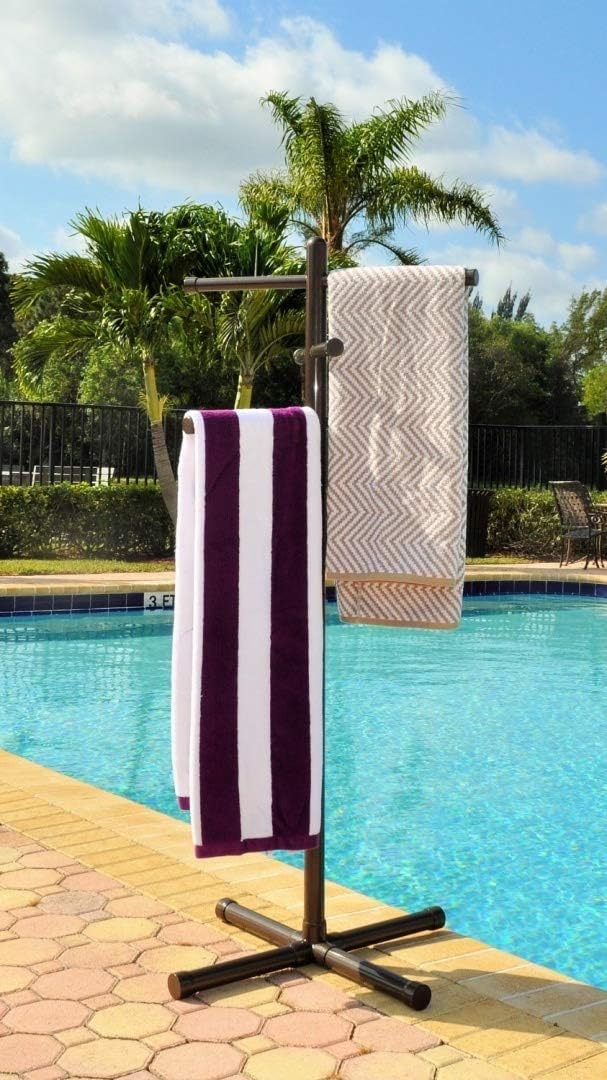 Pool & Spa Towel Rack Bronze Extra Tall Towel Tree Outdoor PVC