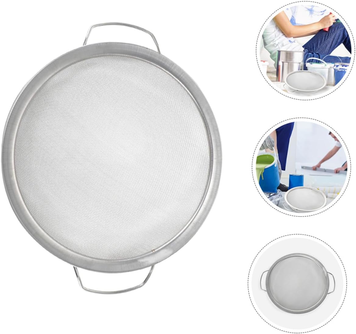 Stainless Steel Paint Strainer Fine Mesh Paint Filter for Airless Spray with Handle Compatible with Gallon Buckets for Automotive and Industrial Use