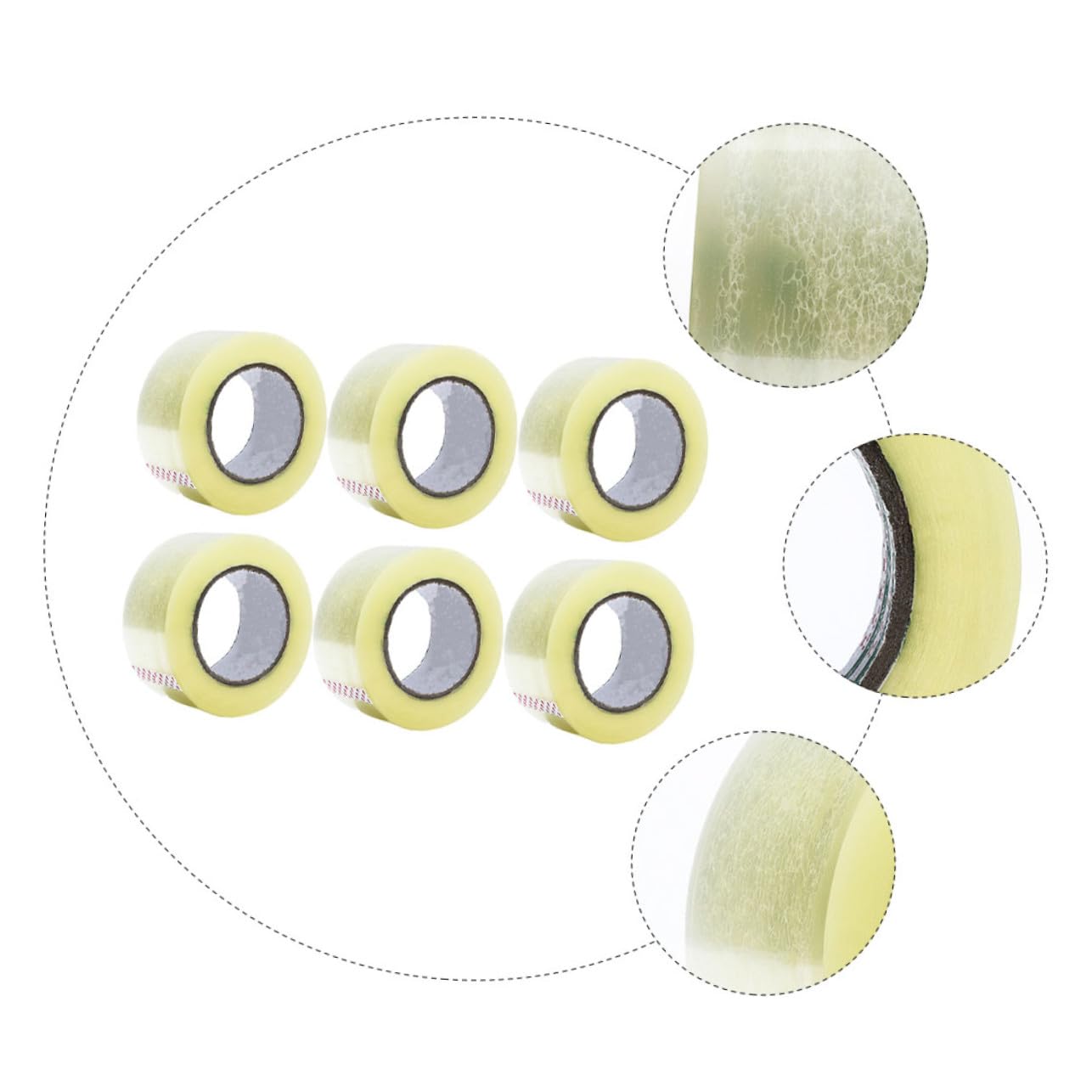 6 rouleaux Ruban Adhésif Transparent Adhésif Fort pour et Fermeture de Cartons Étanche Usage Bureau École Maison et Atelier