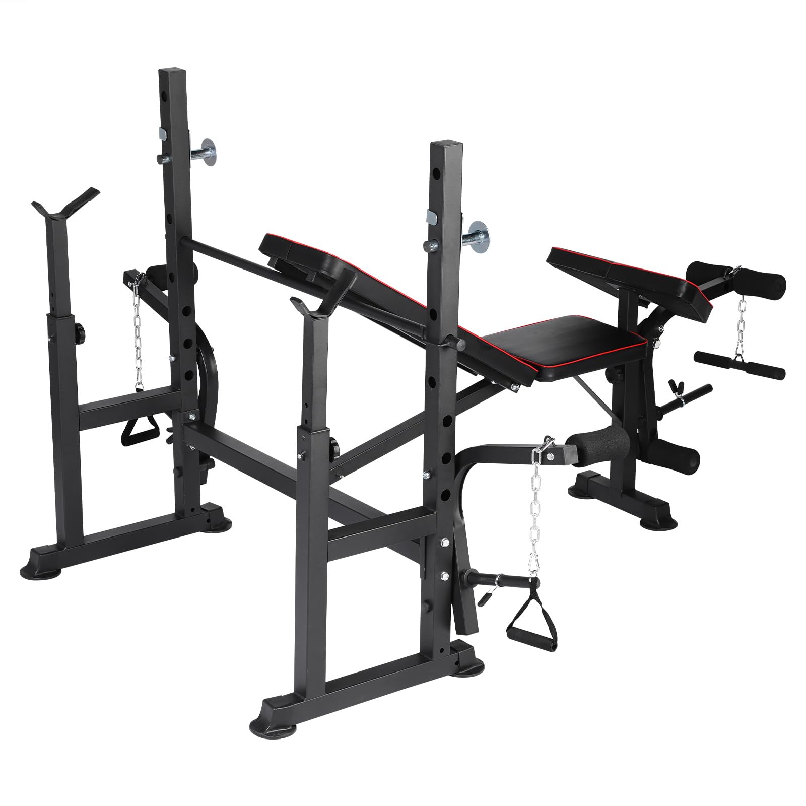 Banco Multiestación Reclinable para Press Banca y Sentadillas, Banco Ajustable para Entrenamiento de Cuerpo Completo, Equipo de Musculación Profesional para Casa o Gimnasio, 34kg