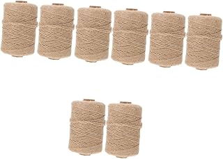 8 Rolos De Fita De Corda De Juta Para Presentes Decoração Vintage Cordão De Serapilheira Artes Artesanais Cordão De Juta Para Fazer Embalagem De Fita De Juta Natural Corda De OSALADI