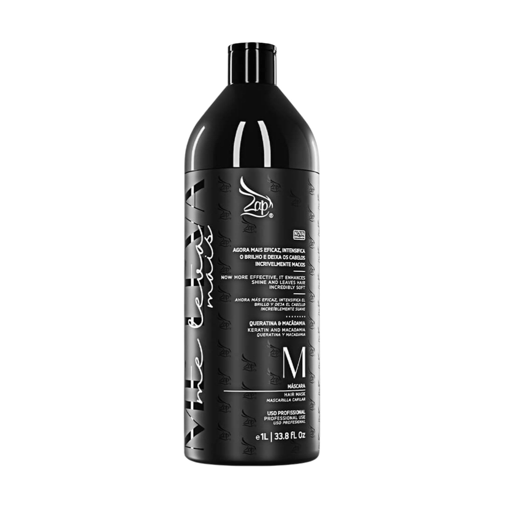 Zap Cosmetics | Kit Me Leva Black & Detox | Tratamiento brasileño de queratina | (2 piezas) 1000 ml