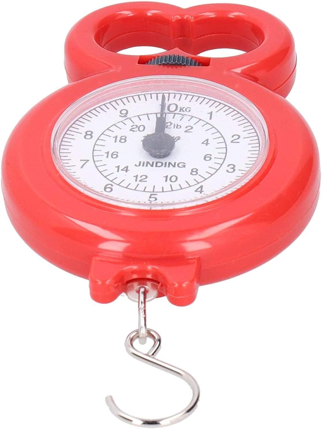 Pointer Spring Scale Mini Weighing Tool Lightweight Fishing Shopping Weight Parcel for Family Instruments(Red)