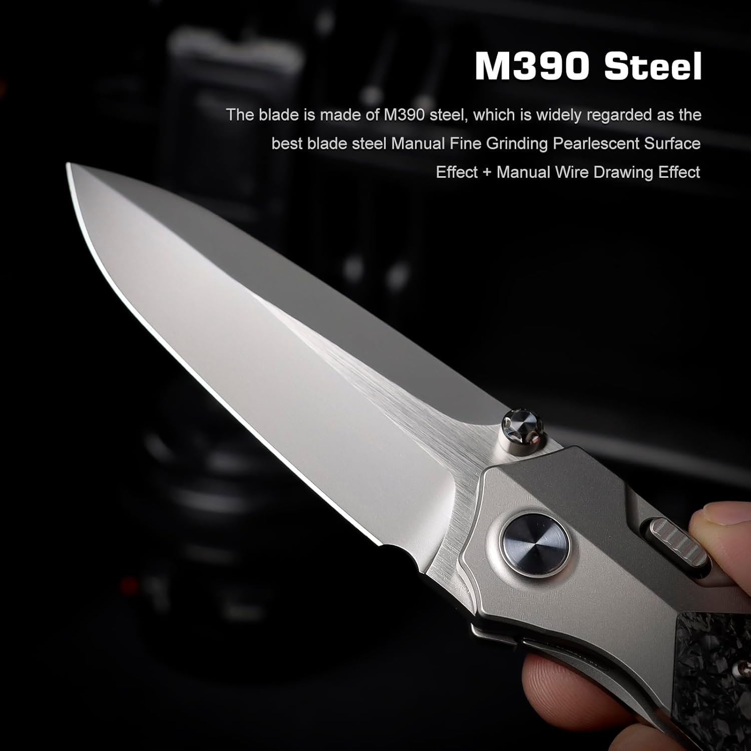 REMETTE RT-Meteor Knife Titanium Handle M390 Blade (Black)