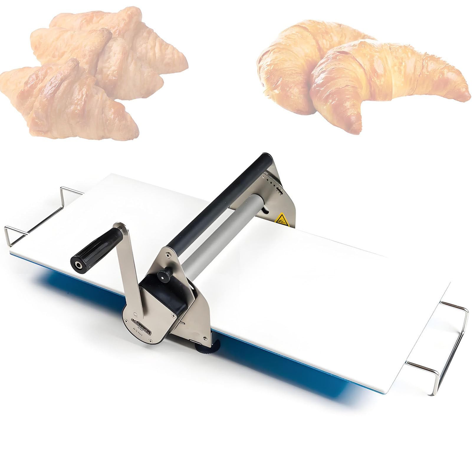 Sfogliatrice Manuale Pieghevole, Macchina per Pizza in Acciaio Inox 30.5Cm/39.4Cm, Stendipasta da Tavolo, Spessore Regolabile,per Preparare Pasta Sfoglia per Pasticceria,RS101