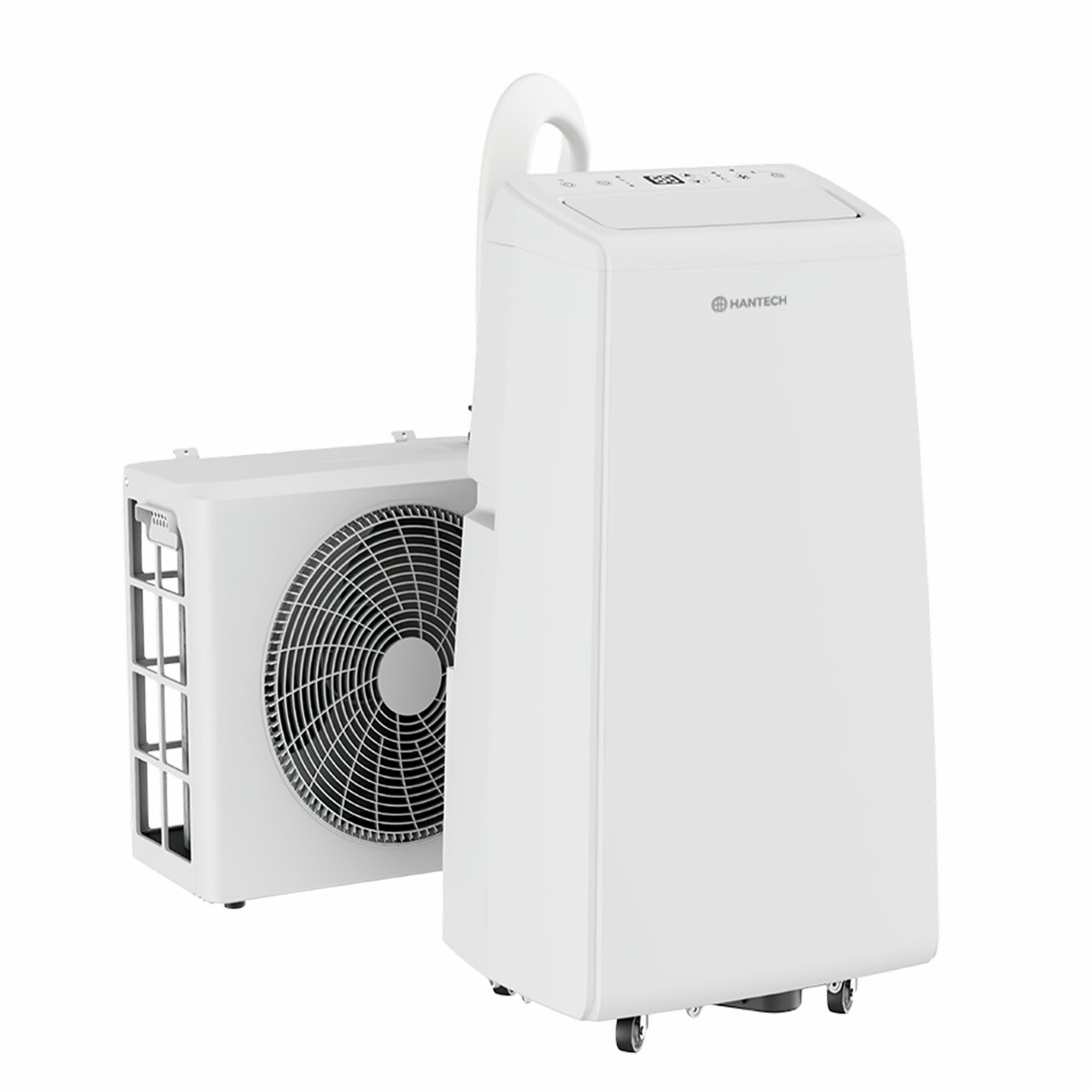 HANTECH Mobile Split Klimaanlage, 12000 BTU, für Räume bis 35m² | ohne Wanddurchbruch, extrem leise, heizen, kühlen, entfeuchten, ventilieren