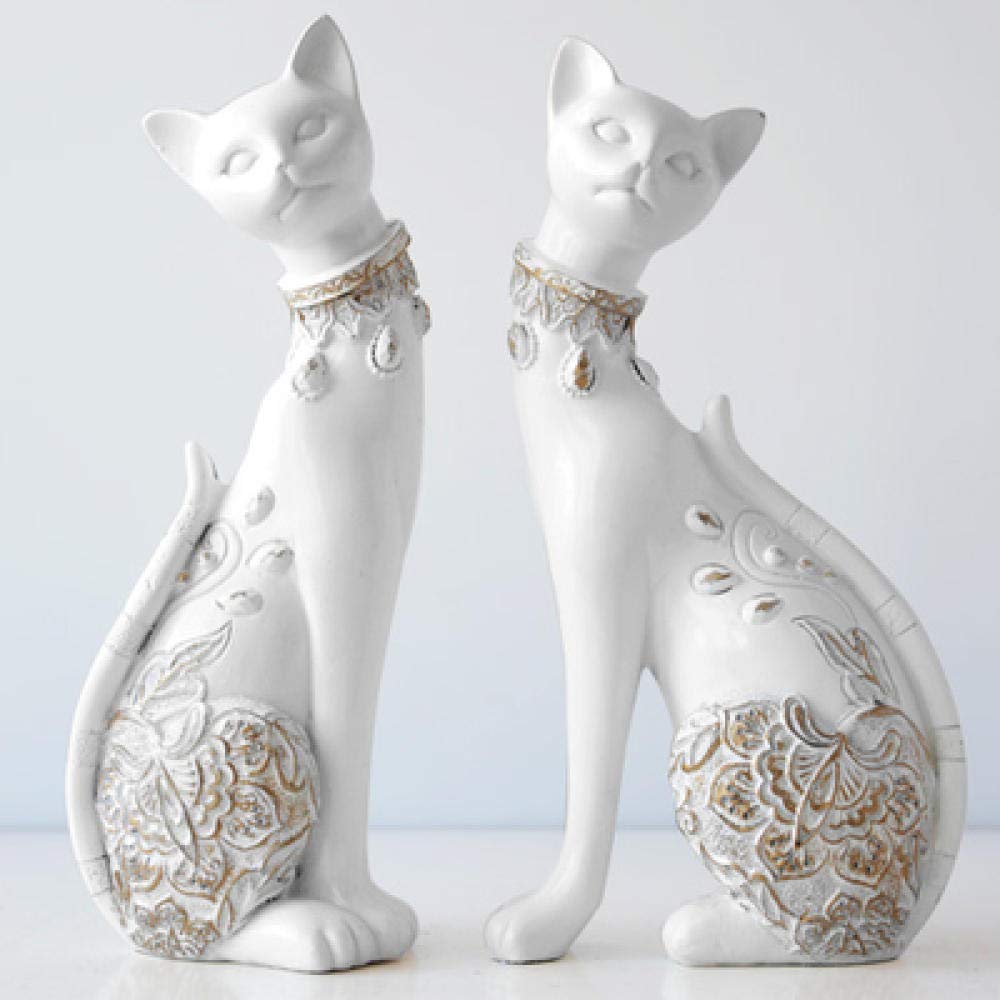 家の装飾のための置物装飾樹脂猫像ヨーロッパの創造的な結婚式の贈り物 