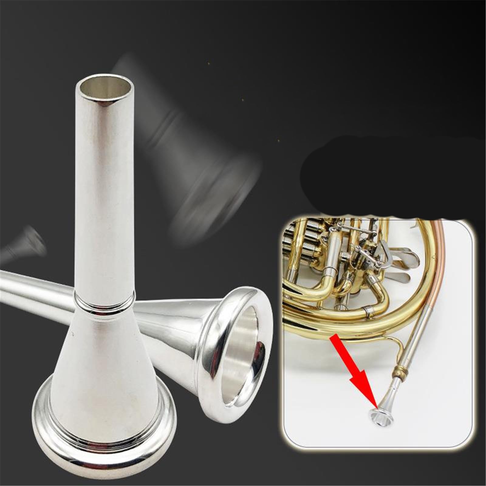 Parti e accessori per corno francese Bocchino In Rame Argentato Bocchino Per Corno Francese Accessori Per Strumenti A Fiato