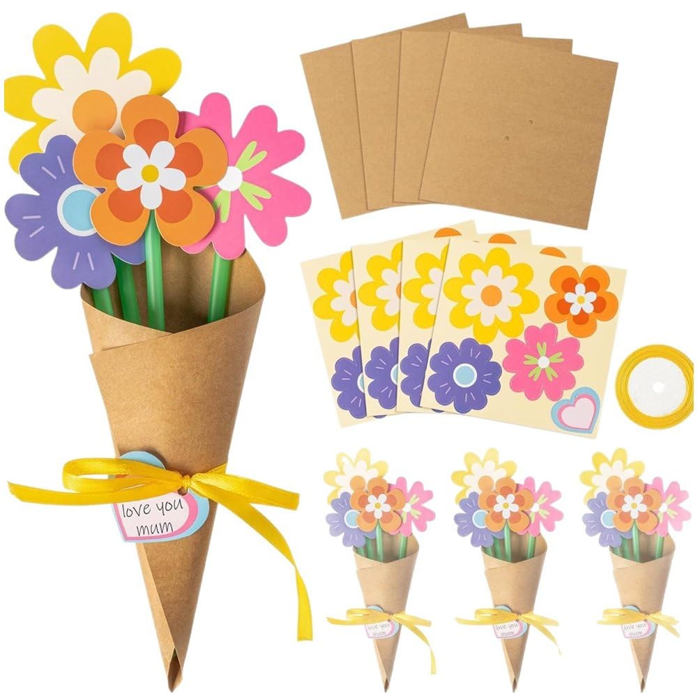 24 szt. DIY papierowy zestaw do rękodzieła, ręcznie wykonany materiał artystyczny na Dzień Matki do szkoły klasy domu wakacje
