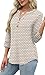 OFEEFAN Womens Fall Fashion 2025 Plus Size Blouses Business Casual Outfits Work Shirt Henley Blouses Stripe 3XL