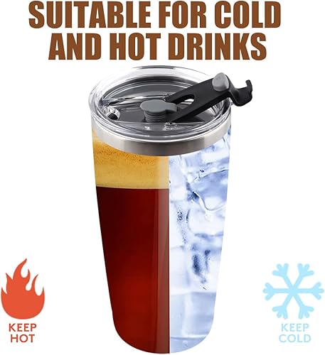 Miniatura 3 de Amtidy Paquete de 16 vasos de acero inoxidable de 20 onzas con tapa, vaso aislado al vacío con recubrimiento en polvo, con popote y cepillo de