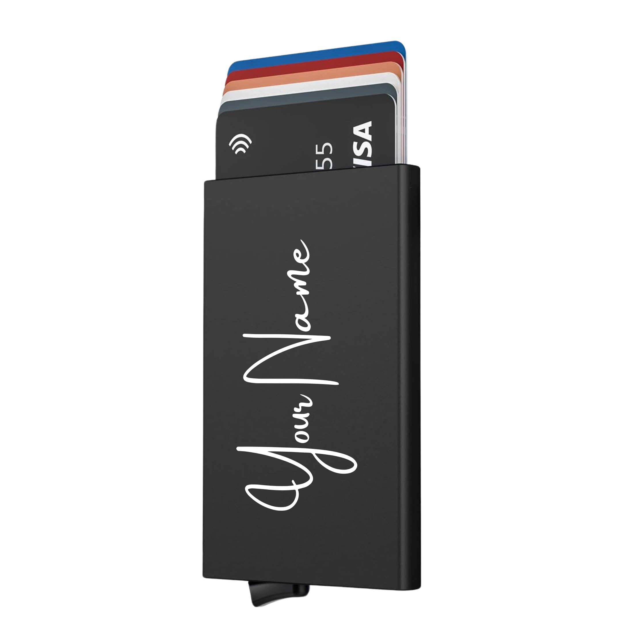 corporate porium Customised Name Print 6 Slot RFID Metal Credit Card Holder Wallet for Men Women RFID Protected Metal Credit Card Holder Wallet for Men (Pop-UP)-picture-19