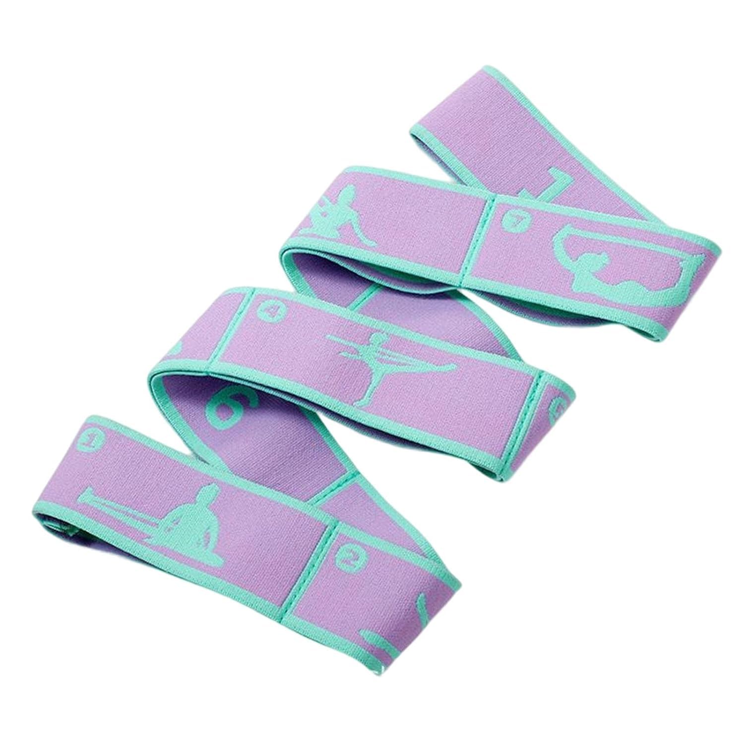 Fitcozi Pilates Ballet Fitness Elastic Resistance Band, Looped Yoga Stretch Strap for Dance, Exercise & Body Slimming - Lilac, 85x4cm-image-42