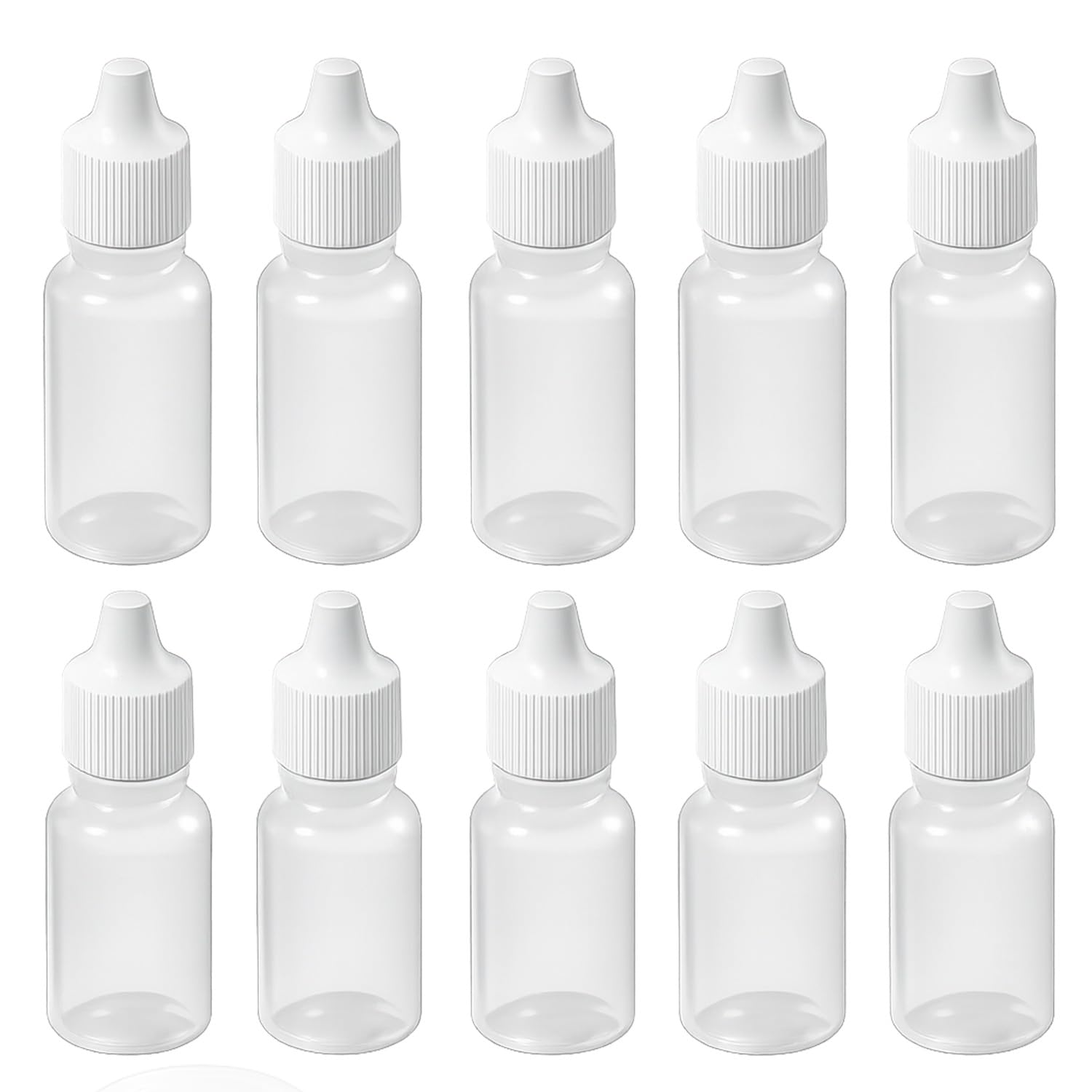 ACENIX® 50 Pieces 10ml dropper potion bottles White small Plastic Empty Refillable Squeezable Liquid sample dropper bottles