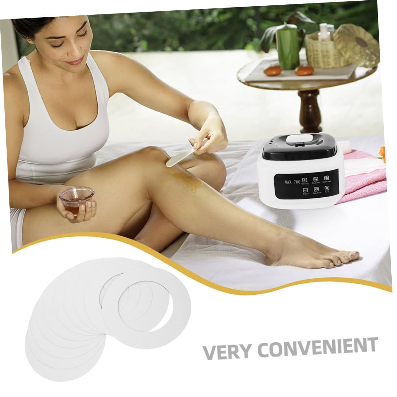 10pcs Waxing Paper Ring Mats for Hair Removal Machine Wax Heater Paper Ring to Protect Accessories