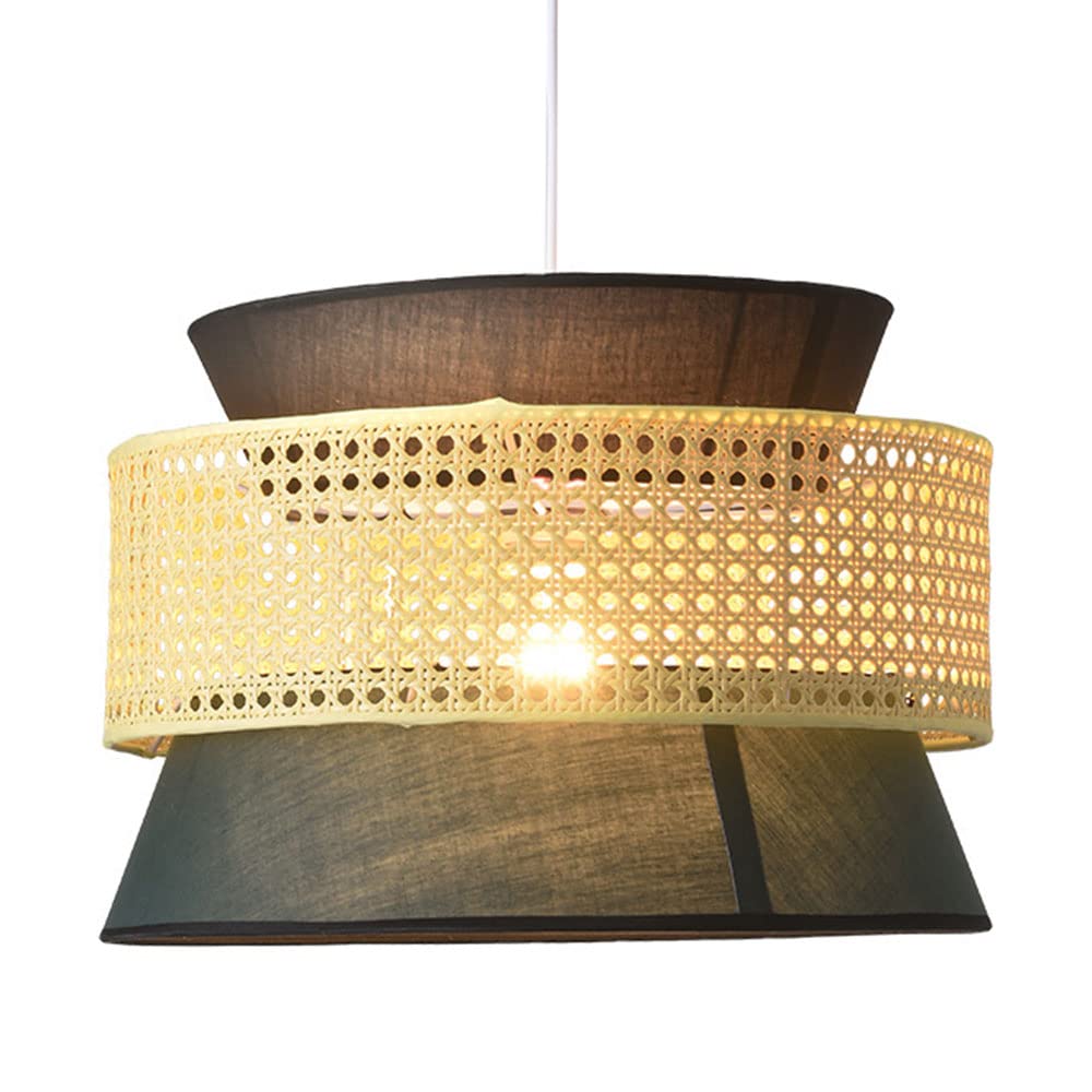 LYMSXAZOU Simple Rattan Chandelier Restaurant B&B Hanging Lamp creative Personality Chandeliers Country Outdoor Pendant Lights Home Decoration Lighting Fixture For Living Room,Dinner Room