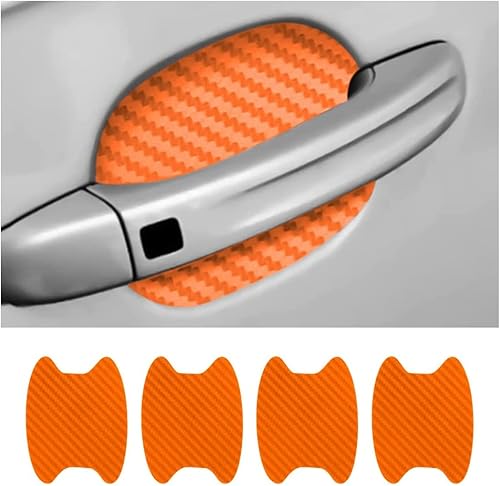 4 calcomanías protectoras para manija de puerta de automóvil, película protectora universal de fibra de carbono antiarañazos para manija de puerta