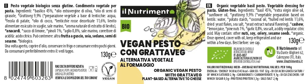 VEGAN PESTO CON GRATTAVEG