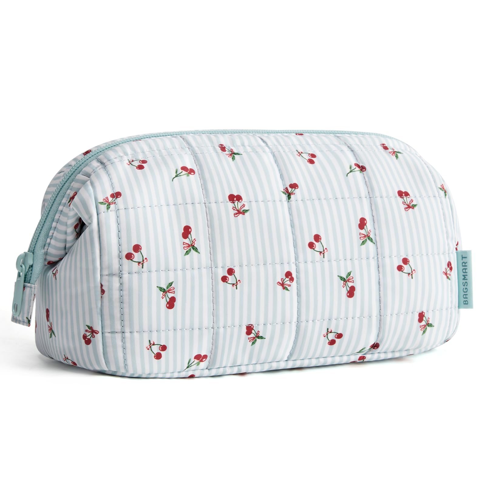 BAGSMART Make Up Tasche Schminktasche Klein Kosmetiktasche Damen, Reise Kulturbeutel, Reiseutensilien, Weit Zu öffnende Tasche Makeup Bag, Kirschblüten-Muster​