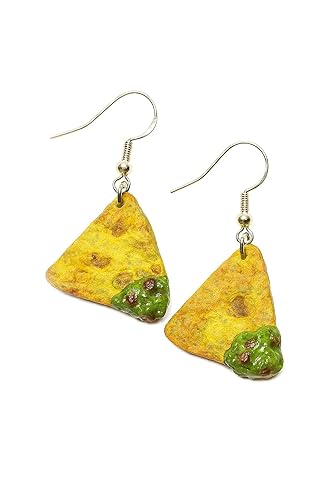 Guacamole earrings Tortilla chip dangles, Food Earrings, Gift for Women and Girls