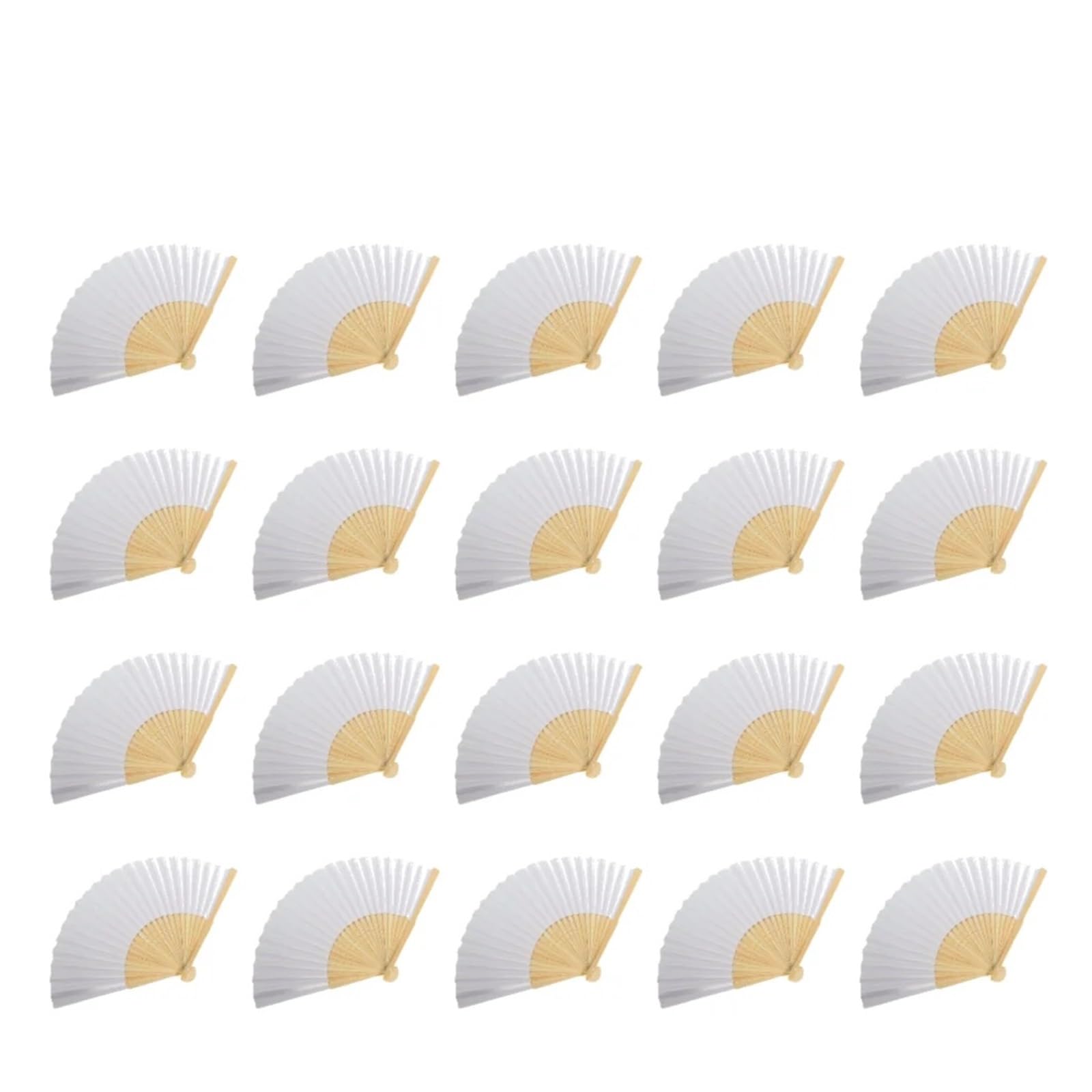 Akdjgfp 20Pcs Paper Folding Fans Diy Paper Folding Fans Blank Calligraphy Practice Fans For Wedding Favors Kids Art Crafts(20Pcs)