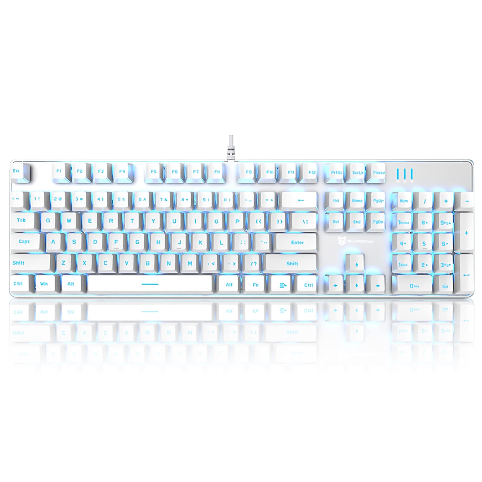 Buy Blue Switch Mechanical Keyboard, 104-key Powder White Waterproof ...