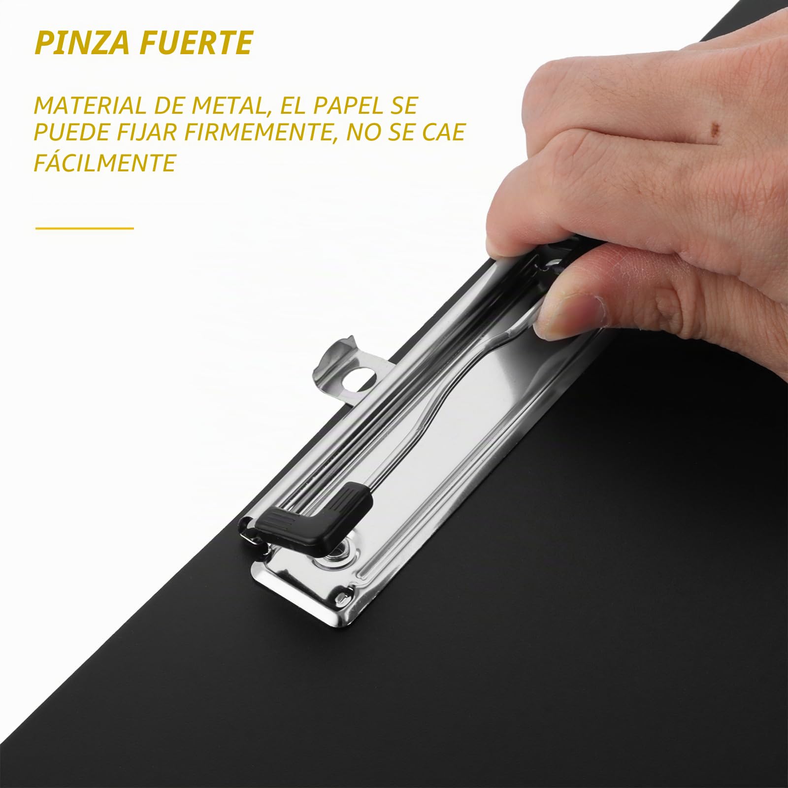 3 Piezas Portapapeles A3 Horizontal Plástico 2 mm | Pinza Firme para Hojas Grandes; Superficie Lisa para Escribir; Ligero para Oficina Taller y Obra
