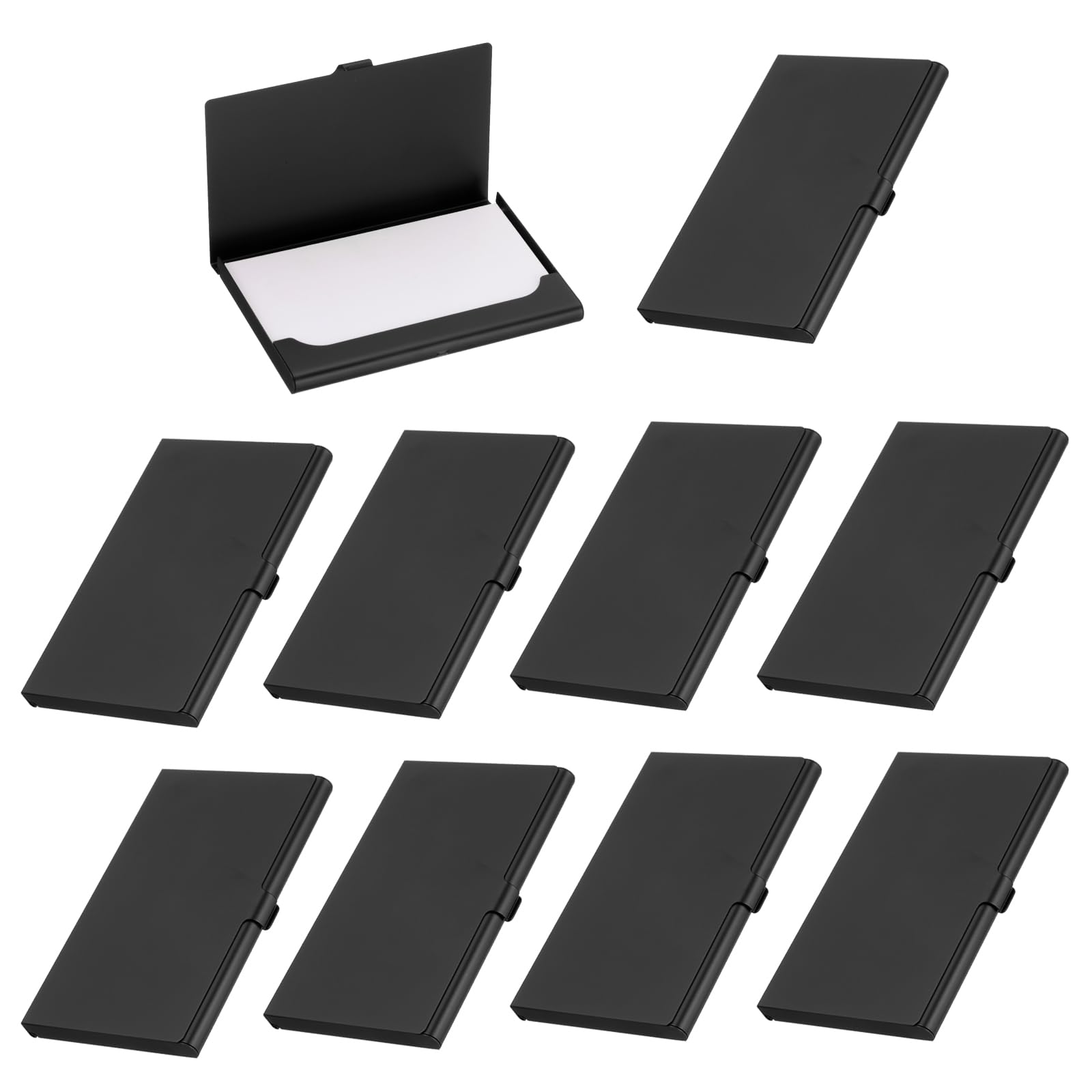 PATIKIL Business Card Holder, 10Pcs Aluminum Metal Card Case Professional Pocket Card Holder for Name Card Credit Card, Black