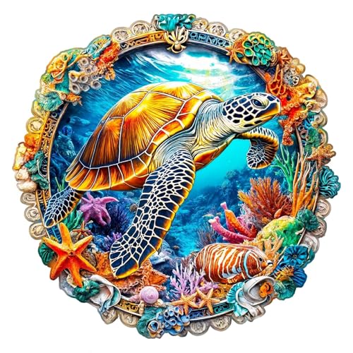 Wooden Puzzles for Adults - Fantasy Ocean Wooden Puzzle, Unique Shape Wood Jigsaw Puzzle for Adults, Wood Puzzles Adult, Gifts for Family, Wall Art Home Decor (255pcs 13.2 * 13.1in L)
