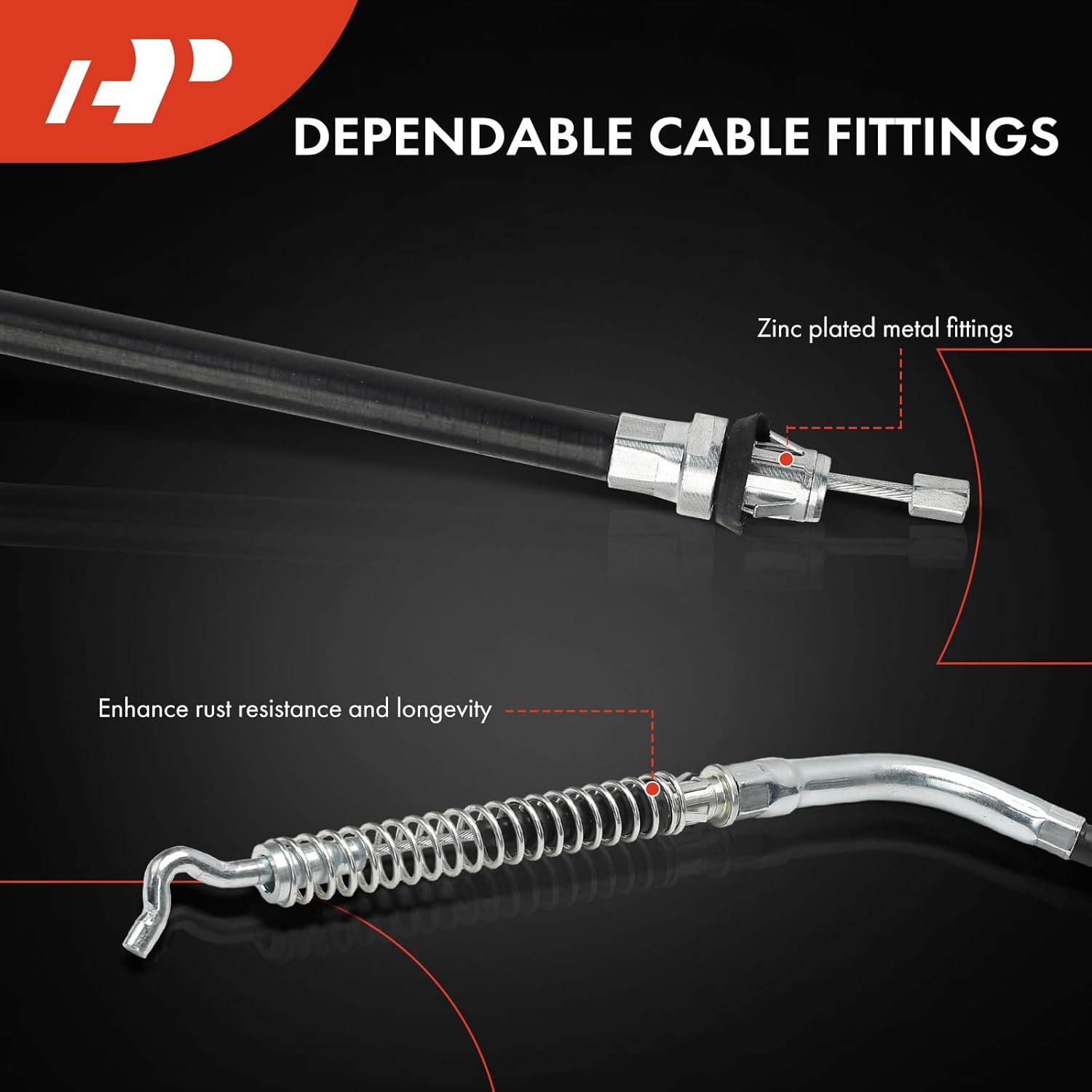 A-Premium Rear Passenger Side Parking Brake Cable Assembly Compatible with Ford Models: F-250 Super Duty F-350 Super Duty 2000-2004, F-450 Super Duty 2000 - Replace# YC3Z2A635BB