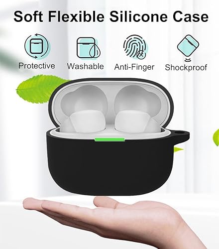 Miniatura 5 de A-Focus Linkbuds S - Kit de almohadillas para las orejas, funda protectora suave de silicona, 6 pares de almohadillas de repuesto con mosquetón,