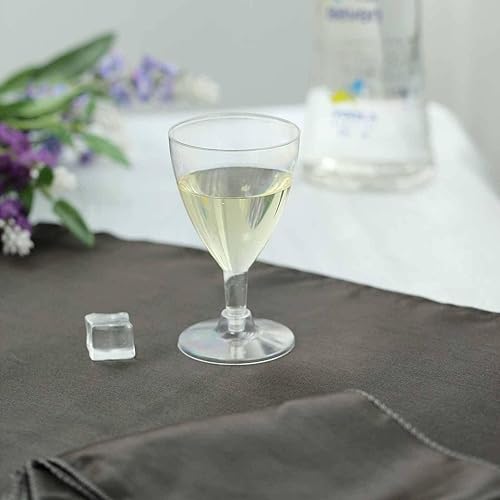 Miniatura 2 de Efavormart - Juego de copas de vino desechables de plástico transparente de 12 a 6 onzas con tallo hueco para bodas, cumpleaños, fiestas,