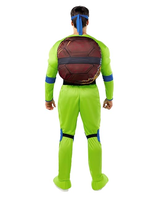 Foto 3 de 6 de Funidelia Disfraz Oficial de Leonardo Las Tortugas Ninja para Hombre con mono musculoso, caparazón y máscara…