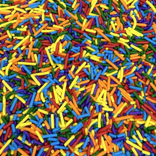 Image of Manvscakes Sprinkles- Edible Cake and Cupcake Sprinkles with Assorted Shapes and Sizes for Parties, Metallic Sprinkle Mix for Cookies, Ice Cream, Cake and Cupcake Decorating, 4 oz (Rainbow multi)