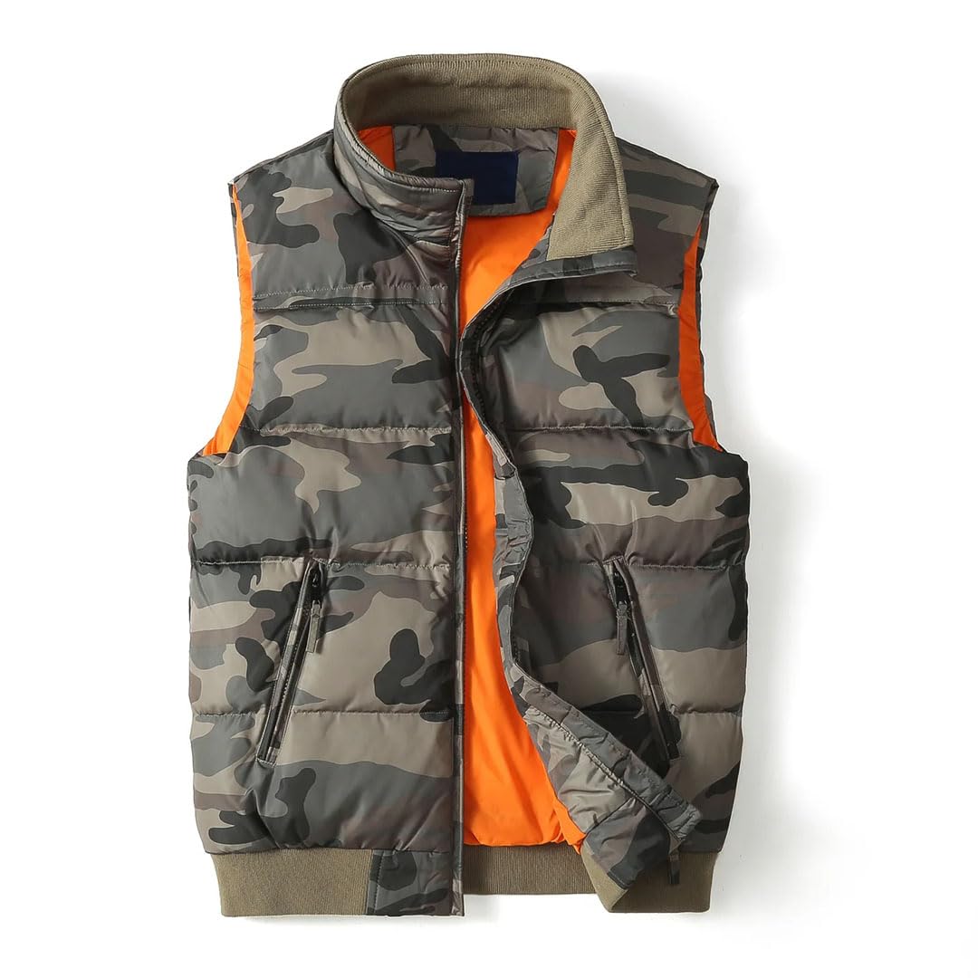 Vogrtcc Chaleco De Plumón Ligero Y Esponjoso Para Hombre Chaquetas De Plumón Con Cremallera Sin Mangas De Invierno